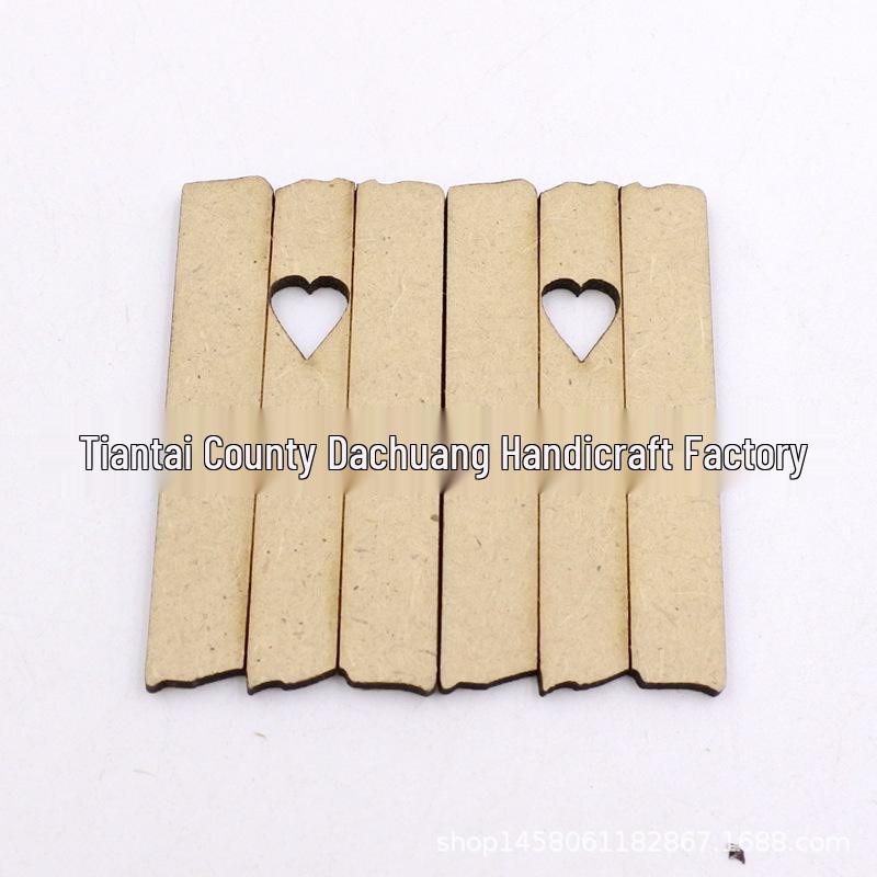 

DIY Rustic House Puzzle: 6 Styles MDF Hollowed Wood Chips for Children s Decoration 45mm