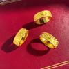 Luxury 24K 9999 Pure Gold Real Gold Men's and Women's Auspicious Ancient Pattern Ring