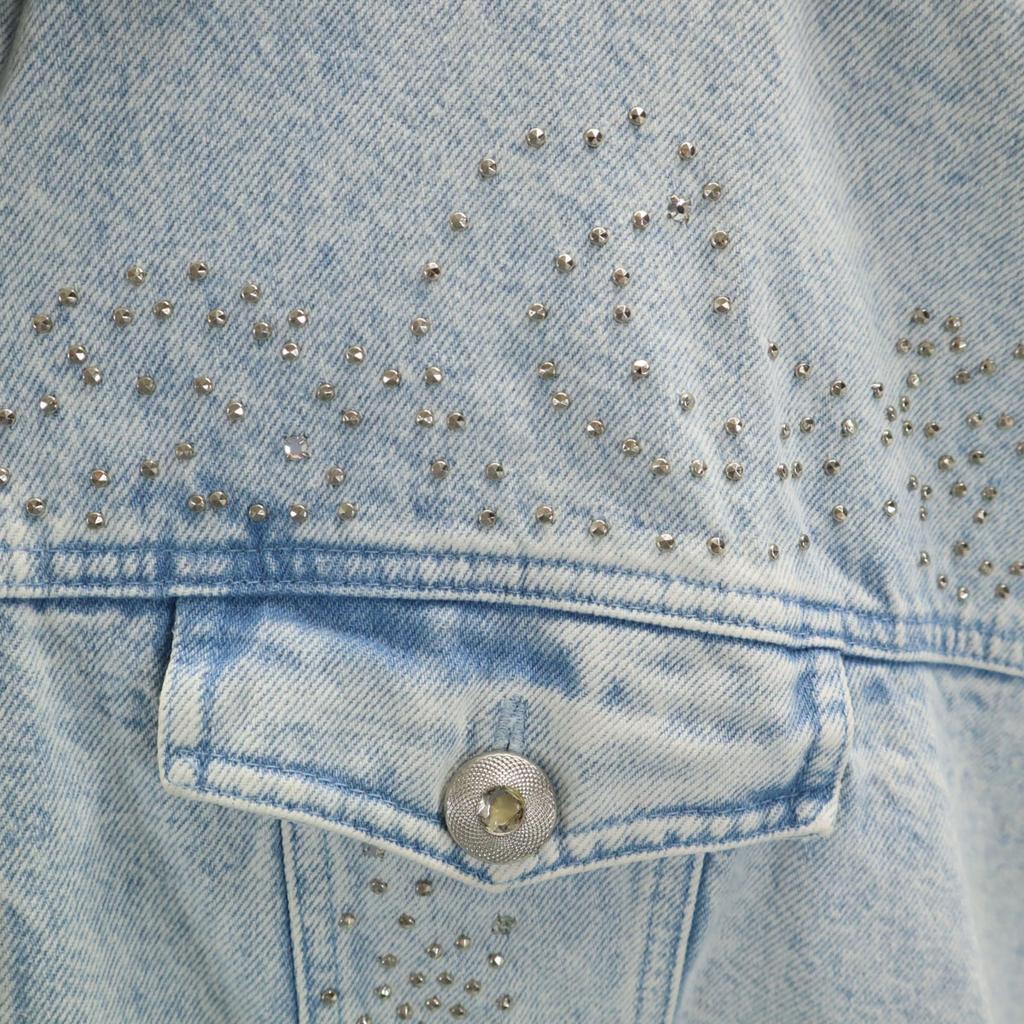 LORRAINE WARDY 80s 90s Made In USA Old Bijoux Denim Jacket S Jeans Women Used