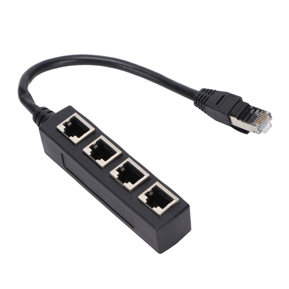 RJ45 Splitter Adapter 1 To 4 Ways Port LAN Ethernet Network Cable Connector Plug
