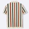 Men's Striped Knit Polo Shirt Casual Short Sleeve Textured Loose Fit Streetwear Top