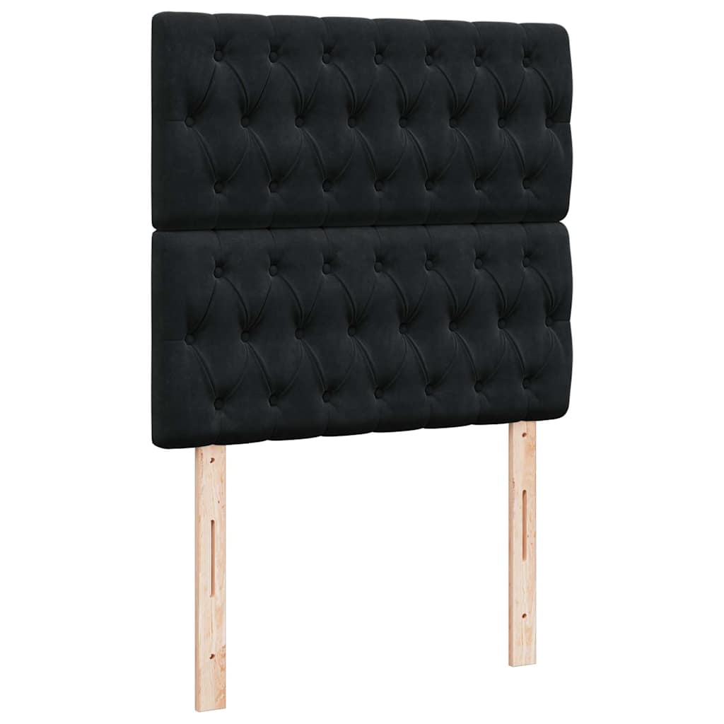 Ottoman Bed with Mattress & LEDs Black 80x200 Cm Velvet