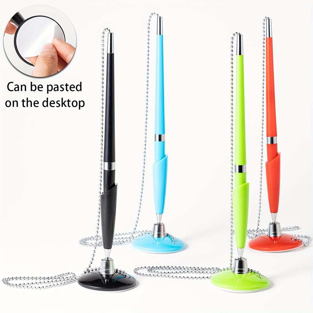 4Pcs business office plastic desk pen, hotel bank counter fixed desk pen, advertising office signature pen