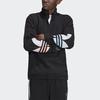 Adidas Originals Tricolor Half-Zip Sweatshirt Jacket With Trefoil Logo Print Men Outerwear Black GN8043