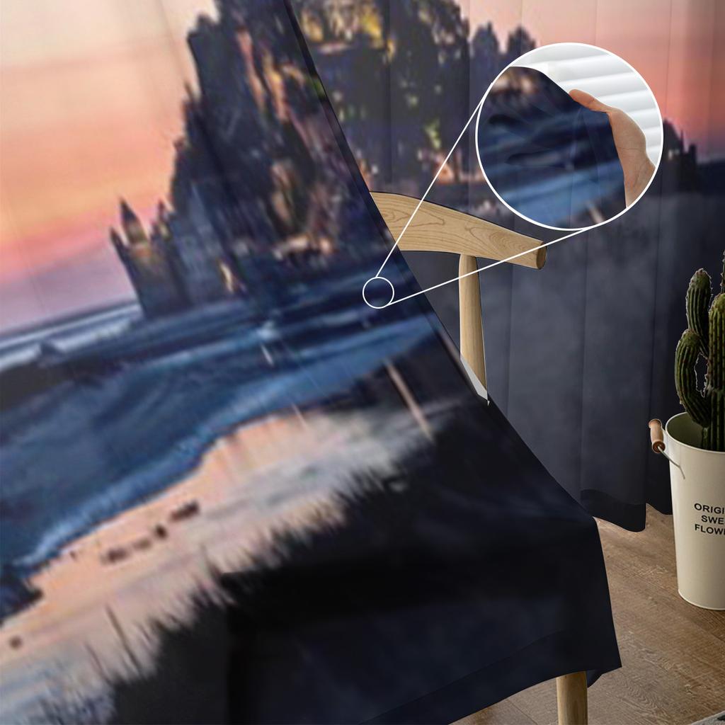 Mont Saint Michel Frankreich Transparenter Vorhang für Wohnzimmer Schlafzimmer Voile Vorhänge für Fenster Organza Vorhänge Party Tüll Vorhänge
