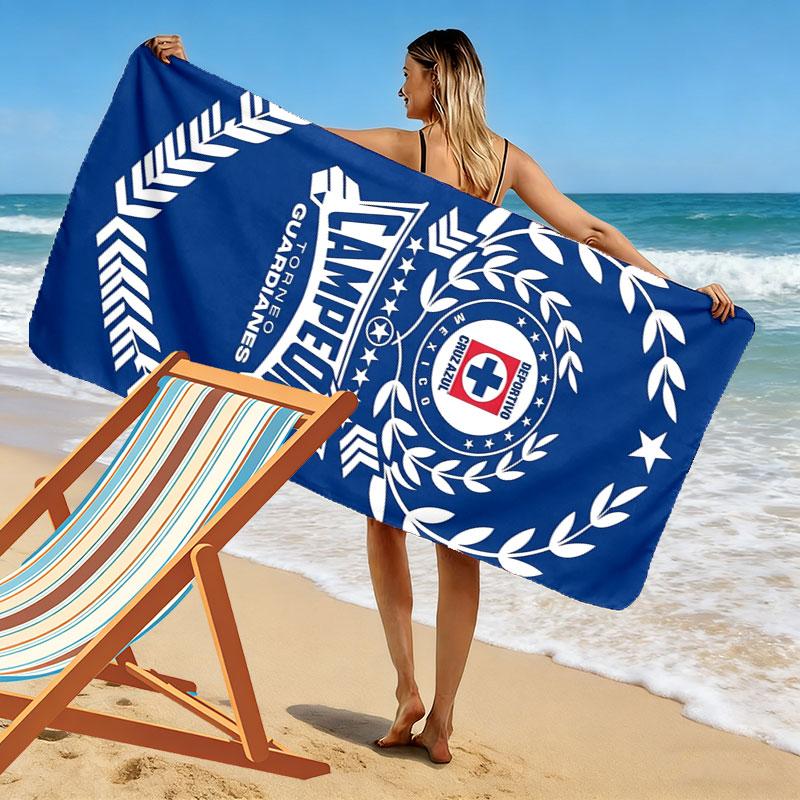 Cruz Azul Print Beach Towel, Large Soft Quick Dry Towel for Beach Camping Swimming