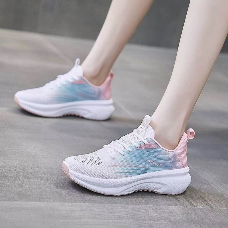 Damen Schuhe Frühling und Sommer Mode Fliegenstrick Laufschuhe Mädchen Outdoor Leichtgewicht Niedrig geschnitten Atmungsaktiv Sportschuhe