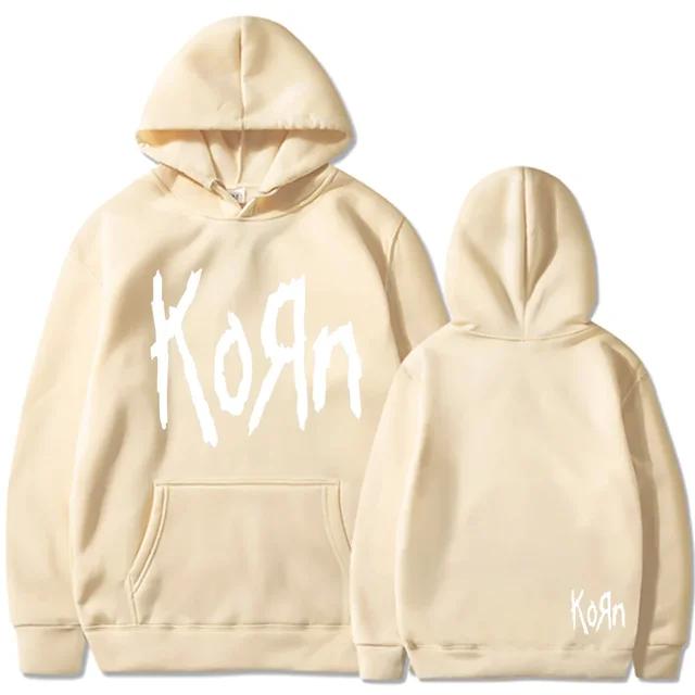 Korn Rock Band Letter Hoodie Men Women Hip Hop Harajuku Hoodies Leisure High Street Sweatshirt Autumn Winter Unisex Sweatshirts