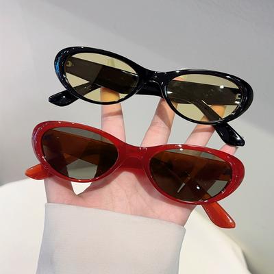 Cute Oval Sunglasses  Women Fashion Vintage Candy Color Rim Shades Trendy Brand Design Travelling Decor Sun Glasses