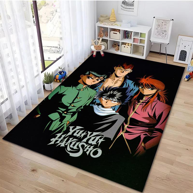 Yu Yu Hakusho Carpet Office Decorative Carpet For Living Room Bedroom Door Mat Floor Rug Computer Chair Area Rug