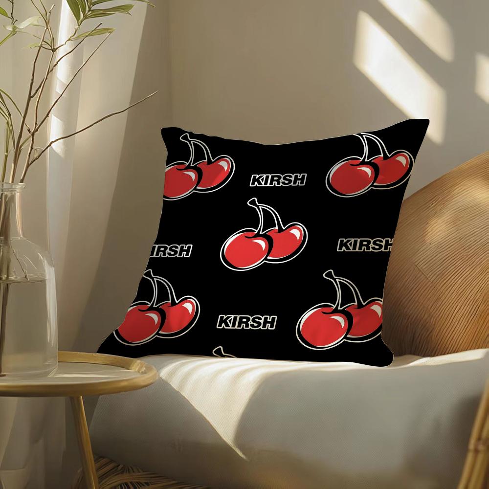 Brand K-Kirsh Cherry Cushion Cover Soft Short Plush Pillow Cover Smooth Cozy Texture Aesthetic Cushion Case Home Decor