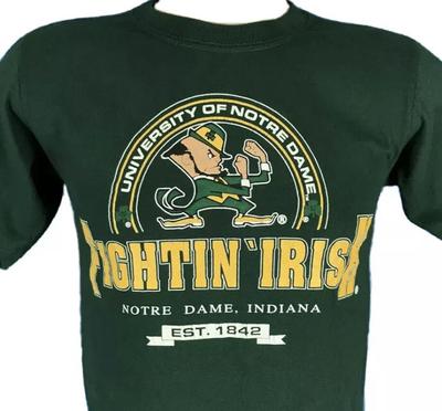 Vintage 90er UNIVERSITY OF NOTRE DAME FIGHTIN’ IRISH T-Shirt XXS Football Hip Hop