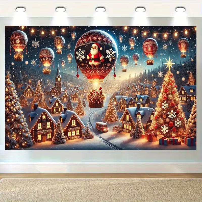 2D Christmas Winter Photo Backdrop Xmas Party Decor Cloth