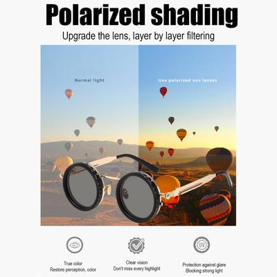 Nastavitelné tónování Polarizované sluneční brýle Stupeň 1-9 Kulaté brýle se skly s ND filtrem pro muže UV ochrana Oční nošení pro plážové cestování