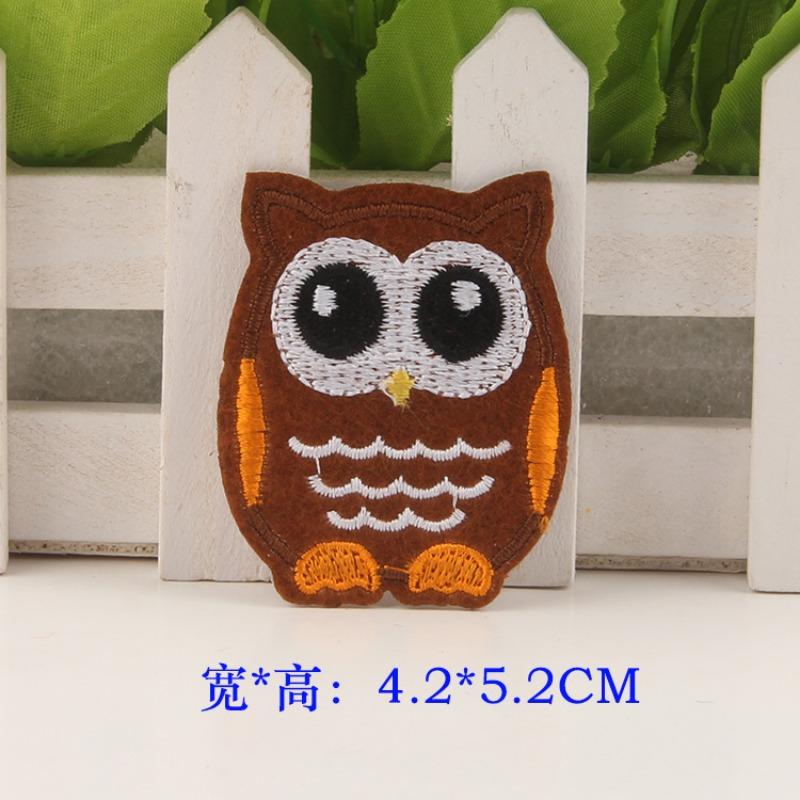 10 Stück/Set Eule Stickerei Aufnäher Applikation für Jeans Kinder DIY Gestickte Aufbügler für Kleidung AufkleberStoff zufällig