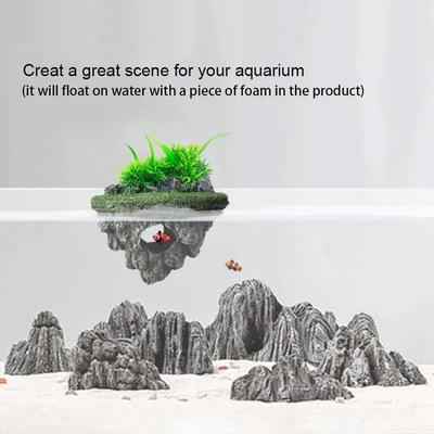 Resin Floating Island Creative Aquarium Decoration Fish Tank  Simulated Rock Ornament Acuario Rocks for Aquarium Decor Funny