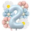 7pcs Matte Finish Daisy Balloon Number Wedding Decor Birthday Party Decoration Aluminum Foil Balloon Baby Shower Decorations