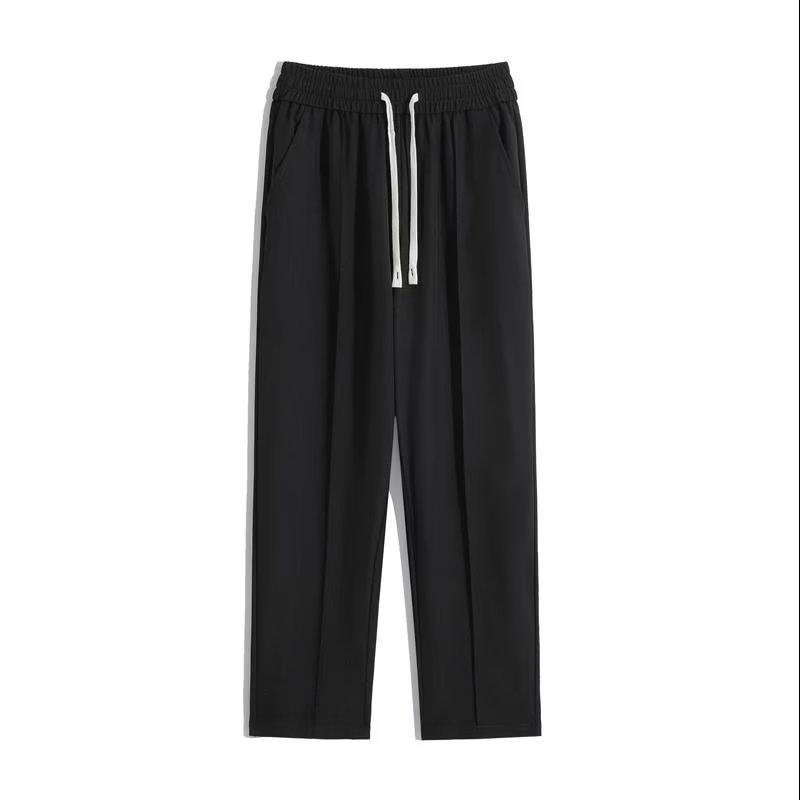 Trousers men's summer loose straight ice silk pants new thin men's casual pants drape suit trousers