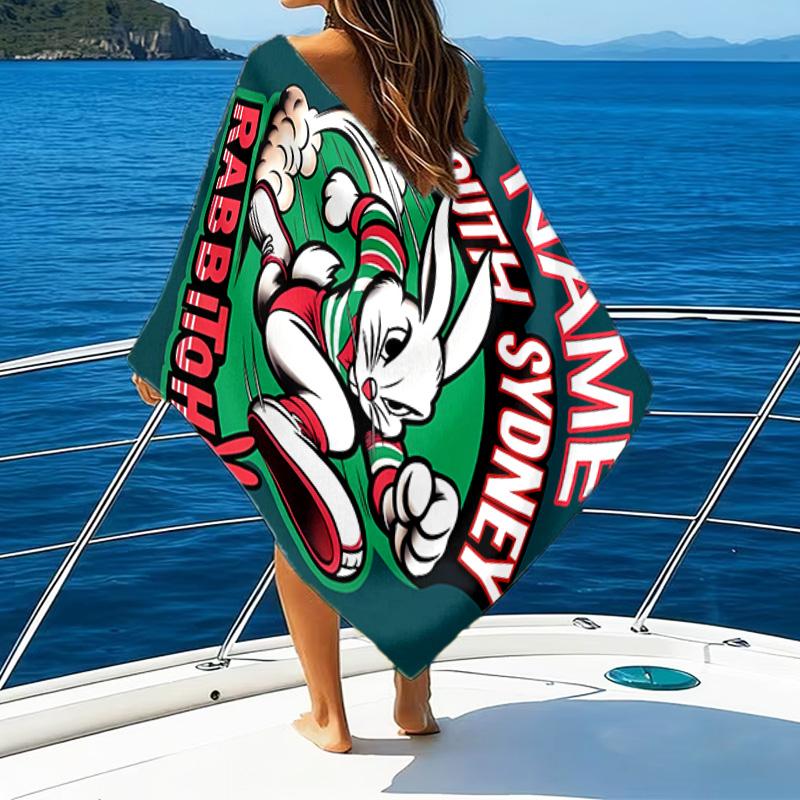 1pc Football23 Beach Towel with Custom Name, Beach/Swimming/Bath/Picnic/Camping Towel, Suitable for Seaside Beaches