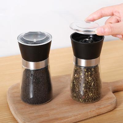 1PC Kitchen Manual Pepper Grinder Bottle Stainless Steel Household Sea Salt Pepper Coffee Grinder Glass Manual Grinder