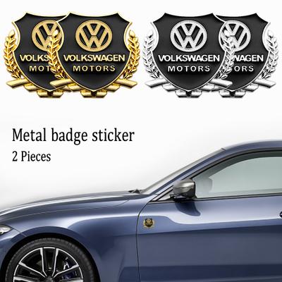 For B1 2Pc 3D Metal Badge Sticker Car Window Decoration Sticker Accessories For Volkswagen VW GTI Golf Polo Tiguan Passat Touareg Jetta