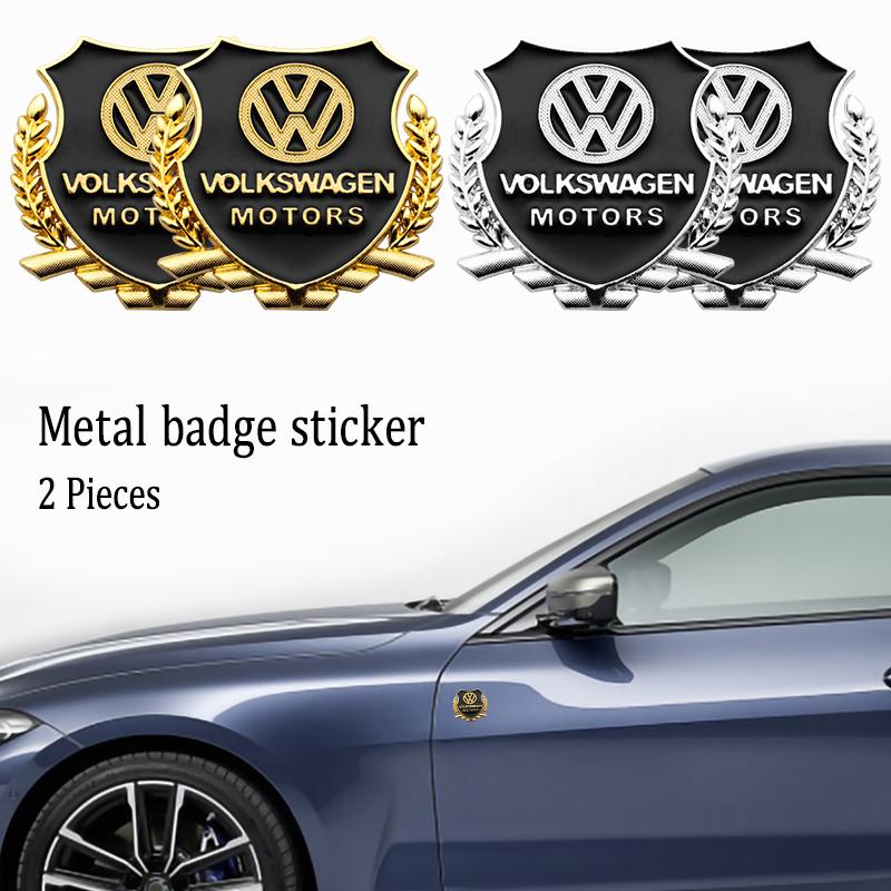For Volkswagen B1 2Pc 3D Metal Badge Sticker Car Window Decoration Sticker Accessories For Volkswagen VW GTI Golf Polo Tiguan Passat Touareg Jetta