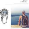 JEWELRYWE Pocket Watch Nurse Watch Digital Display Carabiner Watch Clock Keychain Unisex Simple Bag Pocket (Black)