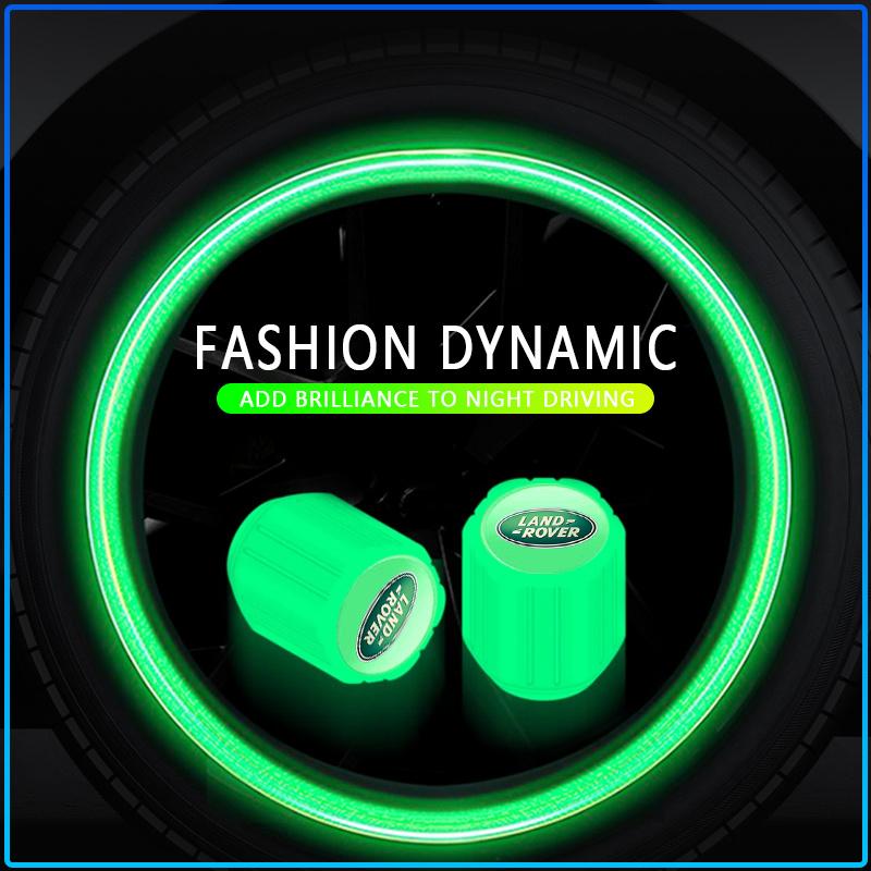 Luminous Car Tire Valve Caps Fluorescent Motorcycle Wheel Tyre For Land Rover Freelander 2 L2 L319 L462 LF Range Sport L322 Discovery 2 3 4 5 Defender