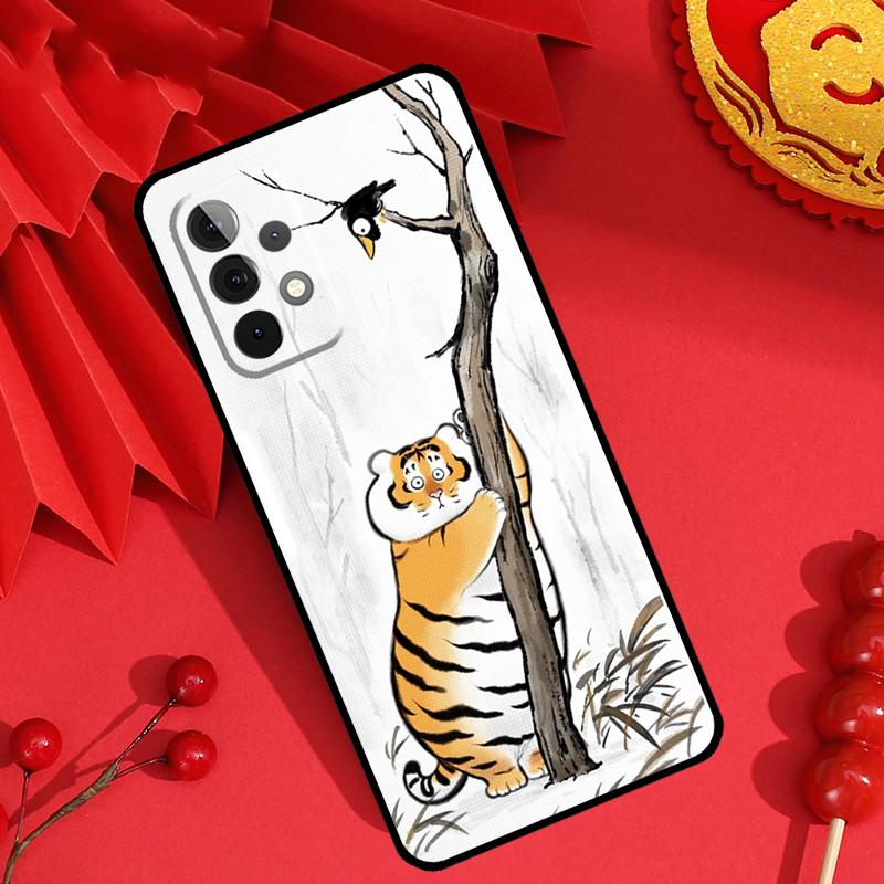 Cartoon Fat Tiger Case For Samsung Galaxy M55 M35 M15 M11 M12 M13 M14 M06 M16 M36 M56 M31 M53 M32 M52 M34 M54