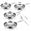 Titaniums Nonstick Frying Cooking Pan Set With Lid And Spatula Scratch Resistant Cookware For Multiple Stovetops