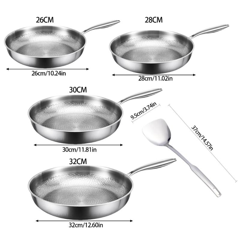 Titaniums Nonstick Frying Cooking Pan Set With Lid And Spatula Scratch Resistant Cookware For Multiple Stovetops
