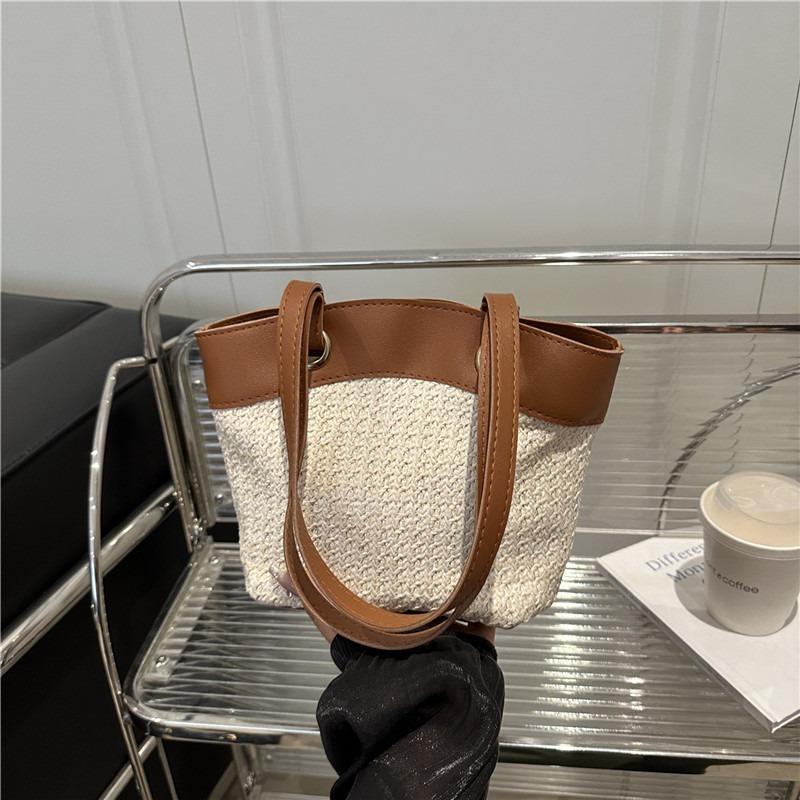 Large capacity casual woven bag women's summer straw bag seaside vacation beach bag versatile commuter shoulder bag