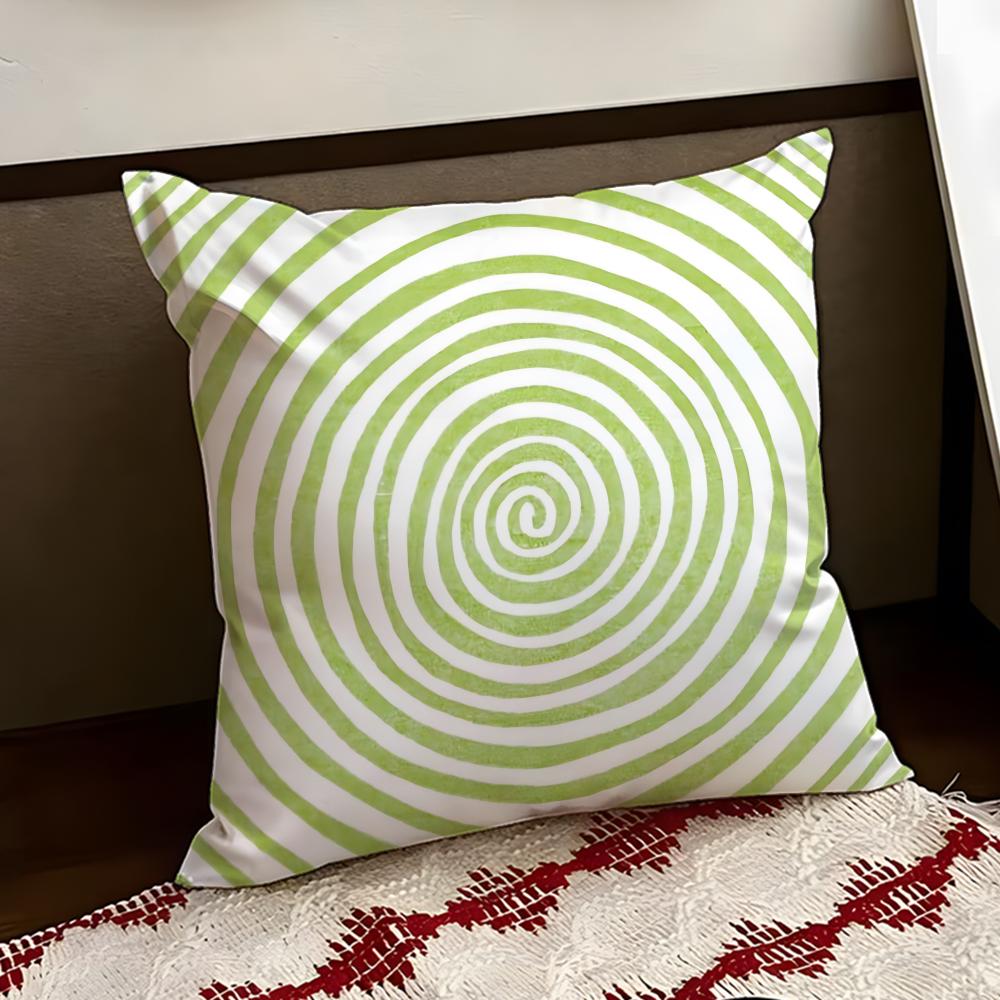 Hypnotic Stripe Psychedelic Cushion Cover Reversible Soft Durable Pillow Cover Home Car MultiScene Use for Daily Comfort