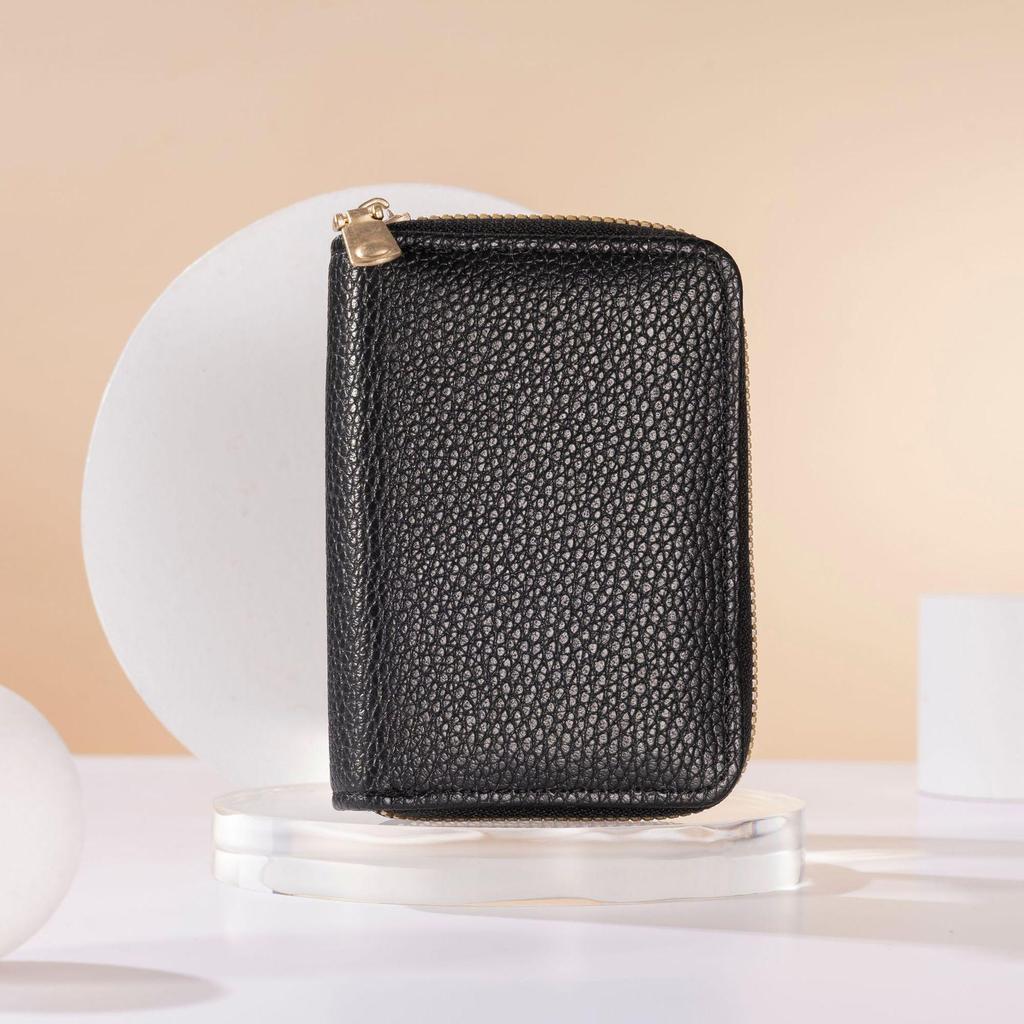 Unisex Accordion Card Holder and Coin Purse with Zipper