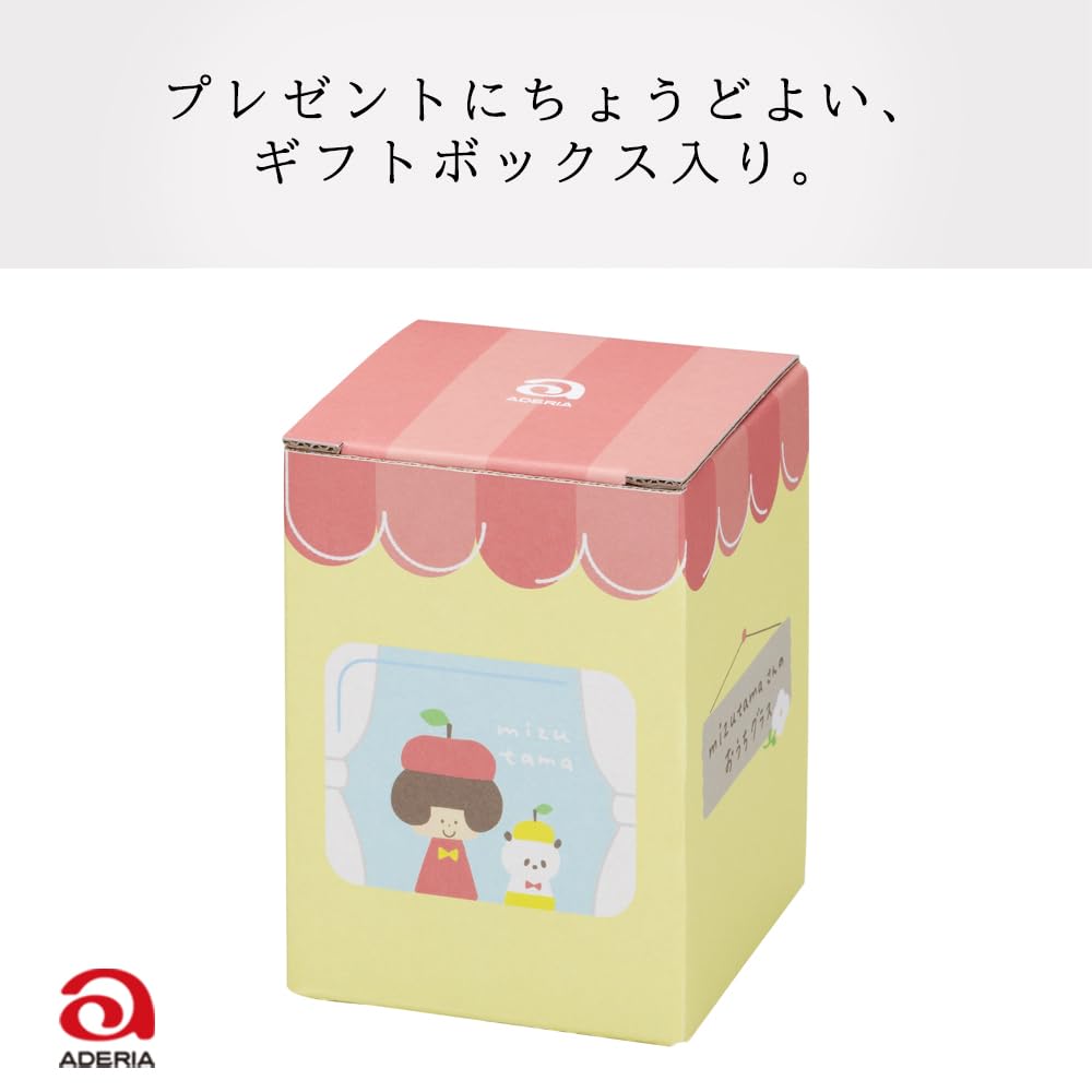 Aderia House Glass Fruit Made In Gift Cup with Illustration and Cute Smiling Thick Easy To Birthday 6196 (ADERIA) Mizutama's Tumbler, Design, 290ml,