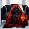 1pc Skeleton Printing Lightweight Flannel Blanket, Comfortable and Warm Blanket, for Camping Sofa Bed and Couch Office, in All Seasons