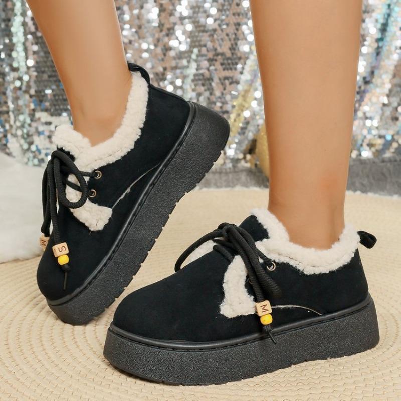 Fashion Winter Round Toe Suede Comfortable Thick Sole Non Slip Casual Women's Boots Fashionable New Lace Up Warm and Elegant Snow Boots