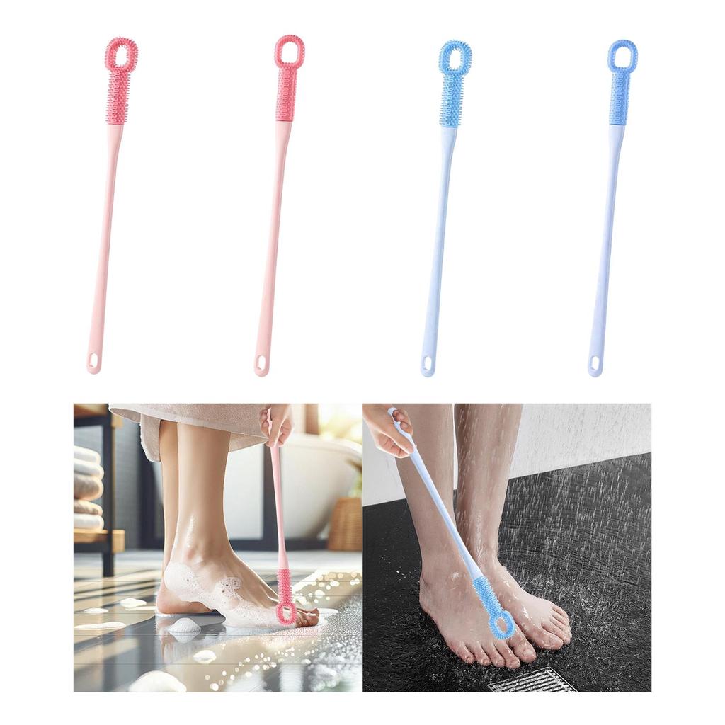 Toe Gap Cleaning Brush Scrub Foot Care Soft Long Handle Silicone Foot Scrubber Feet Cleaner for Shower Bath Men and Women