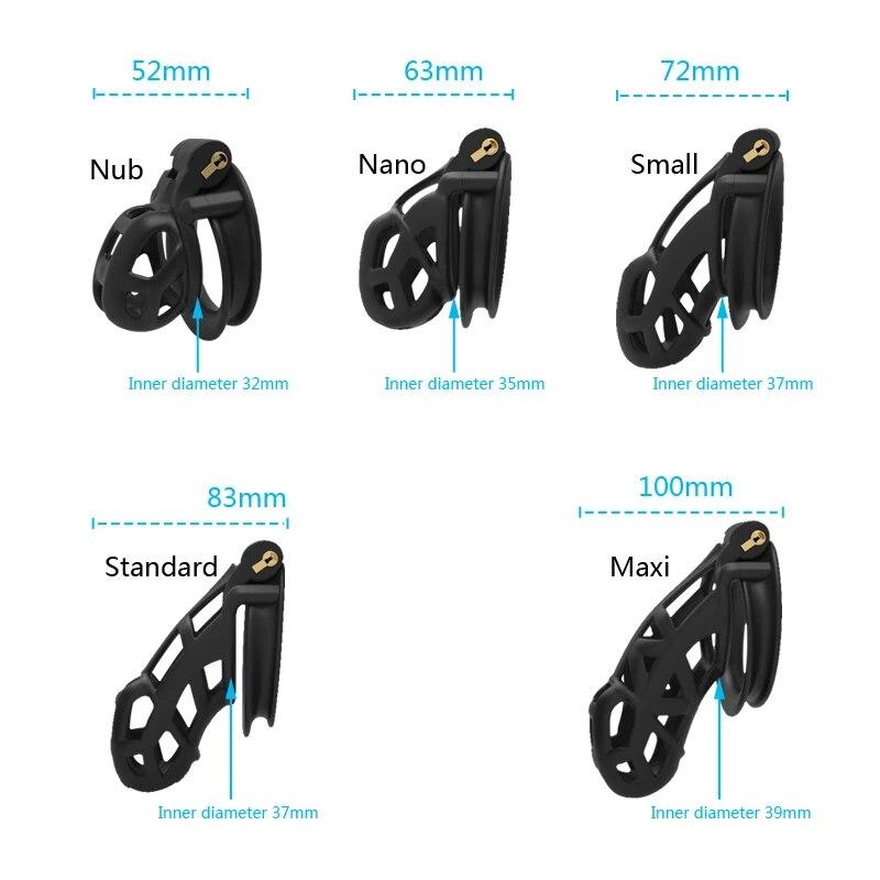 Newest!!!  V6 Version 3D Printed Double-Arc Chastity Device with 4 Size Ring, Penis Ring Lock Cage Cock Belt, Adult Sex Toys