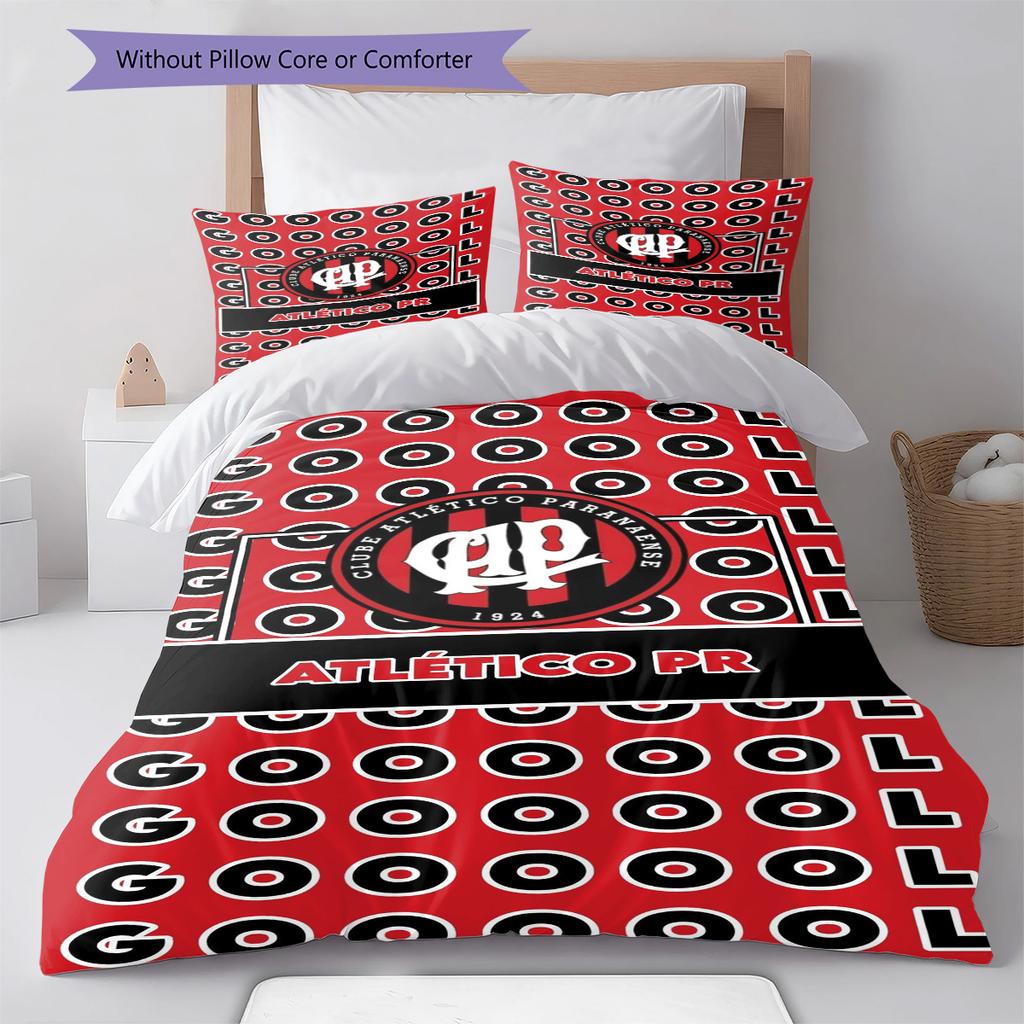 Clube Atlético Paranaense Pattern Bedding Set Quilt Cover Pillowcase Home Decor Gift (1 * duvet cover + 2 * pillowcase, without co