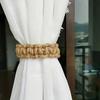 4pcs Boho-Chic Braided Curtain Ties - Vintage Brown Rope Holdbacks for Linen Drapes, for Bedroom & Living Room Decor, Curtain Decor curtain ties