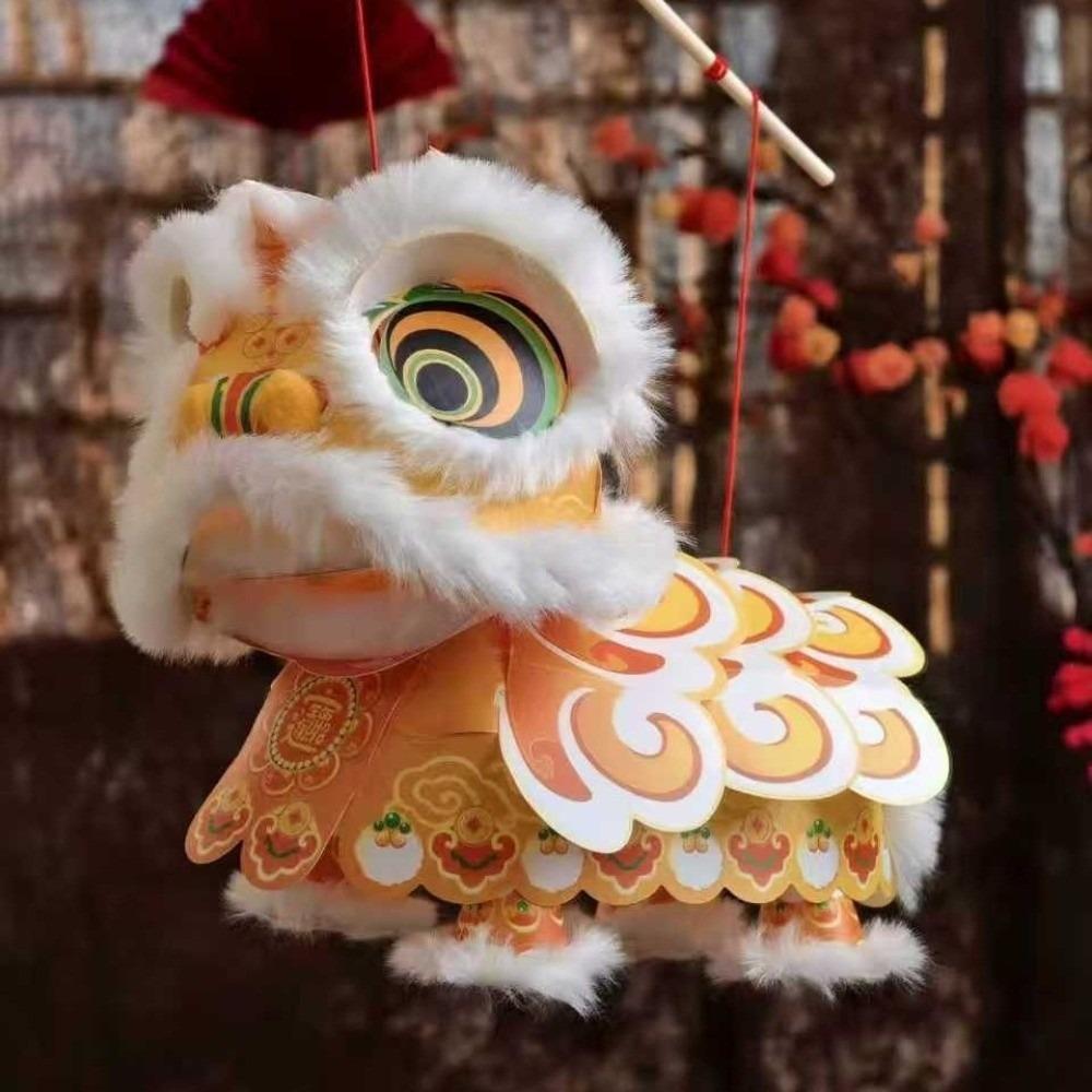 DIY Material Package New Year Lion Dance Lantern Luminous Hand-held Lantern  Chinese New Year