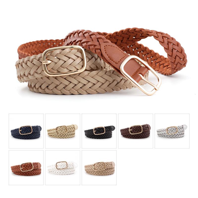 Twist Women'S Belt, Square Buckle Decoration With Jeans Belt Women