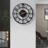 Industrial Themed 12Inch Rusts Resistant Metal Wall Clock Quiet Not Ticking Movement For Home Office Cafes Decoration