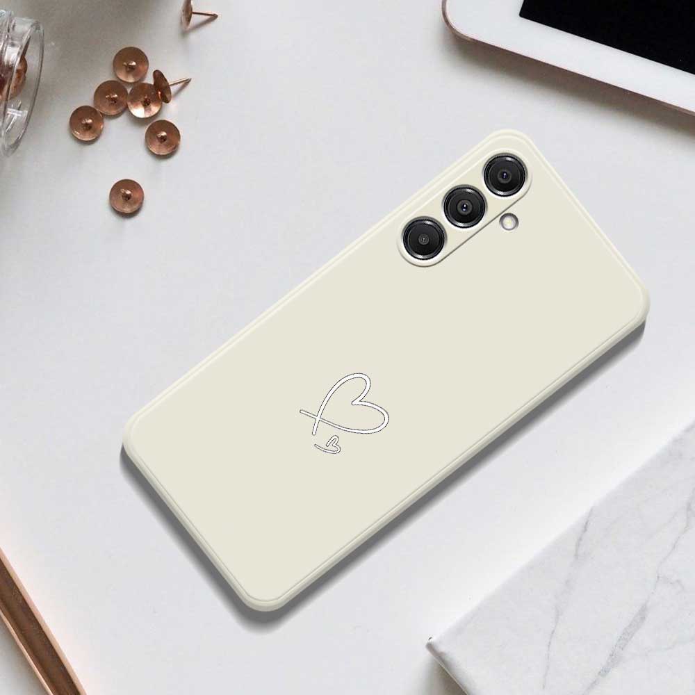 For Samsung Galaxy A16 5G/4G Case White Love Pattern Printing Straight Edge TPU Phone Back Cover