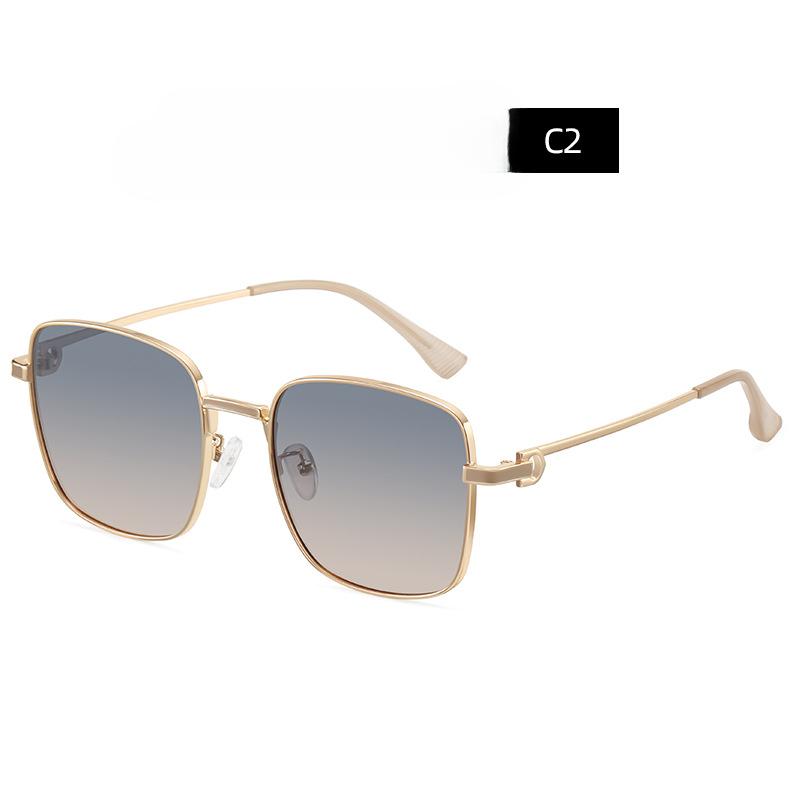 Metal Frame Polarized Sunglasses Female Elegant and Fashionable Commuter Wind Polarized Sunglasses Summer UV Glasses.