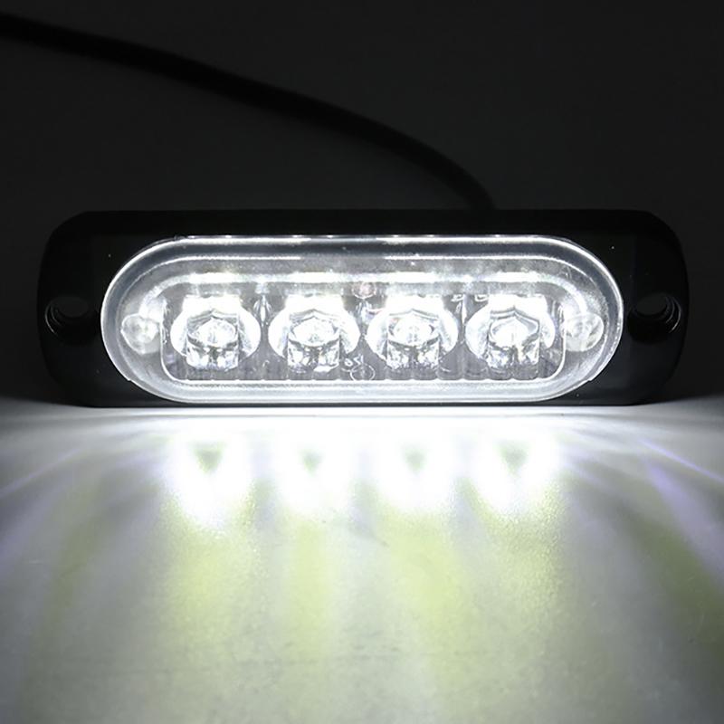 4Led Car Warning Light Grill Breakdown Light Car Truck Trailer Beacon Lamp Led Amber Side Light For Cars 12V - 24V