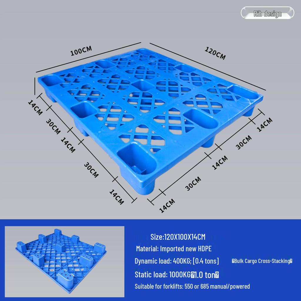 Moisture-Proof Rectangular Plastic Pallet for Forklifts and Flooring