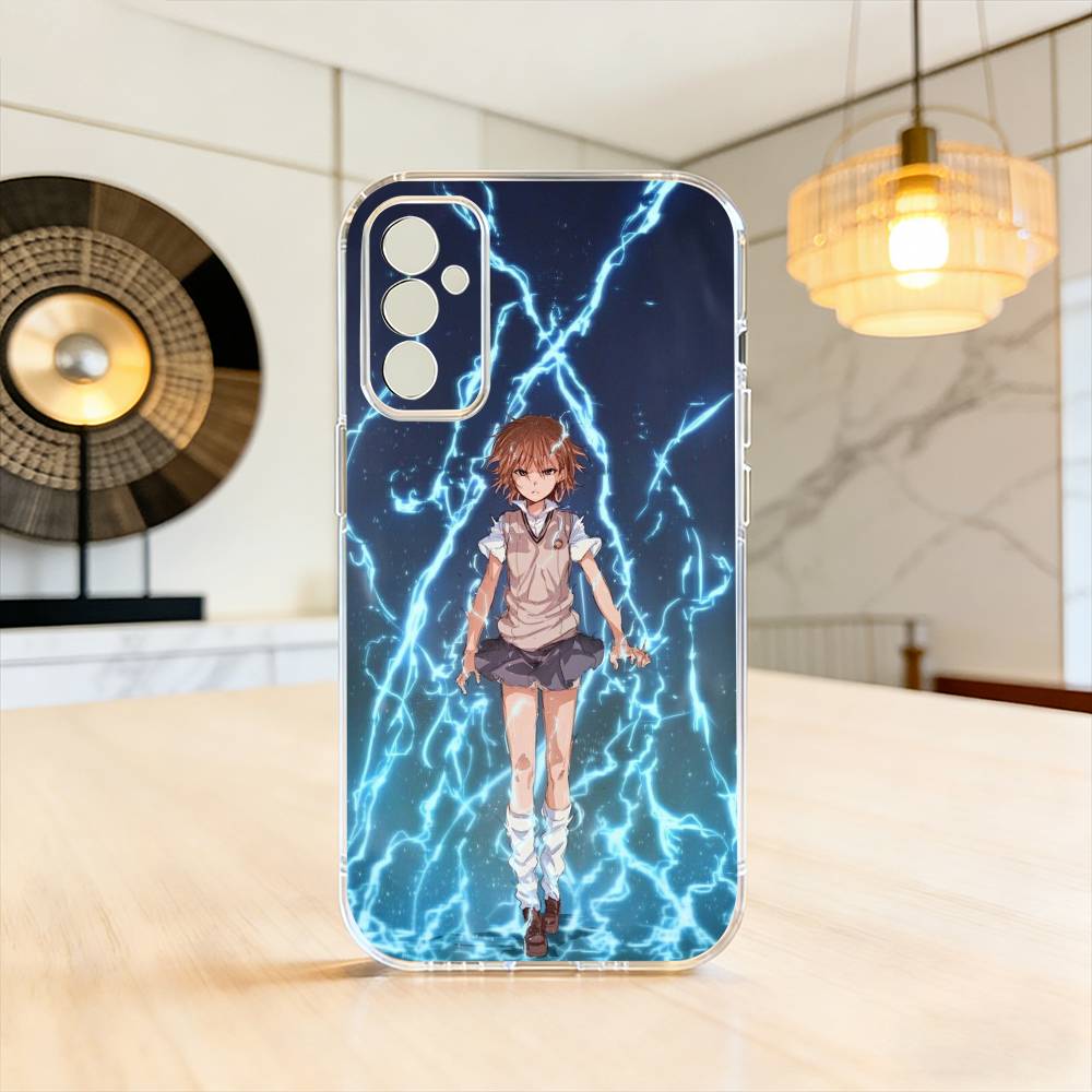 Misaka Mikoto Railgun Electric Warning Phone Case Transparent Silicone Soft For SamsungA10,12,20,21S,30,31,40,50,51,52,70,71