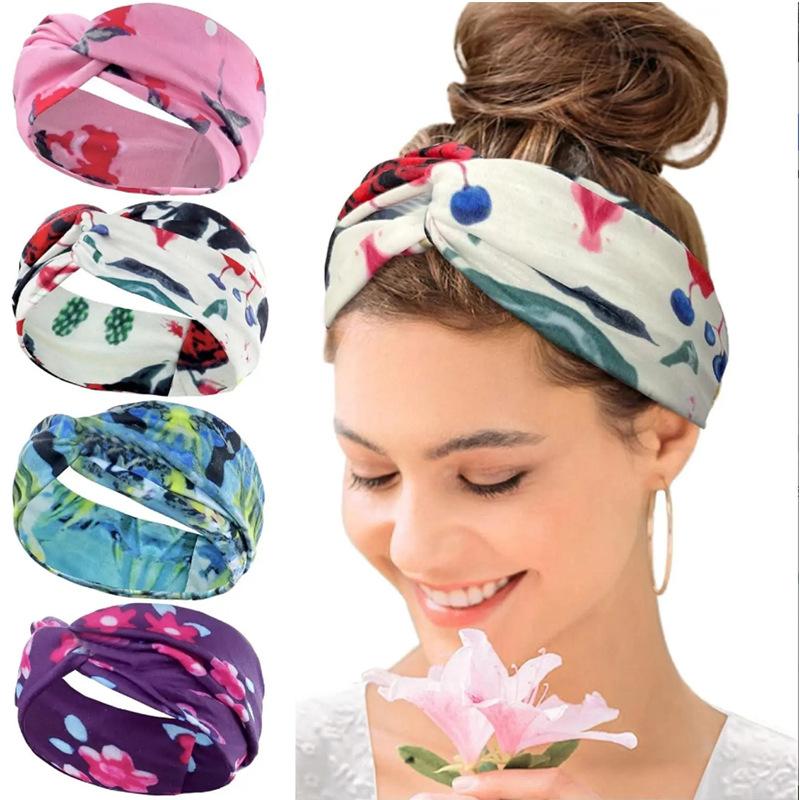 4pcs Sweat-absorbing Non-Slip Headband for Women,Sport Headband,Soft Fabric Elastic Headband for Exercise,Yoga,Running Accessory